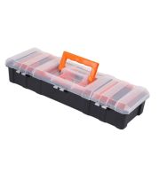Long Toolbox – Elongated Rectangular Tool Case, Aluminum/Plastic Hybrid, Extendable Handle | Slim Design for Long Tools like Pliers & Wrenches | UAE Field Service Pro Carrier 